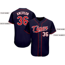 Load image into Gallery viewer, Custom Navy Red-White Baseball Jersey