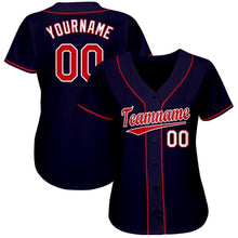 Load image into Gallery viewer, Custom Navy Red-White Baseball Jersey