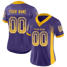 Load image into Gallery viewer, Custom Purple Gold-White Drift Fashion Football Jersey