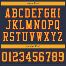 Load image into Gallery viewer, Custom Navy Gold-Red Mesh Authentic Football Jersey - Fcustom