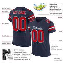 Load image into Gallery viewer, Custom Navy Red-White Mesh Authentic Football Jersey - Fcustom