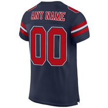 Load image into Gallery viewer, Custom Navy Red-White Mesh Authentic Football Jersey - Fcustom
