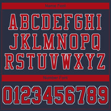 Load image into Gallery viewer, Custom Navy Red-White Mesh Authentic Football Jersey - Fcustom