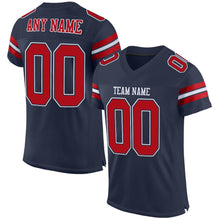 Load image into Gallery viewer, Custom Navy Red-White Mesh Authentic Football Jersey - Fcustom
