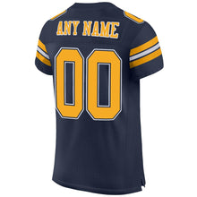 Load image into Gallery viewer, Custom Navy Gold-White Mesh Authentic Football Jersey - Fcustom