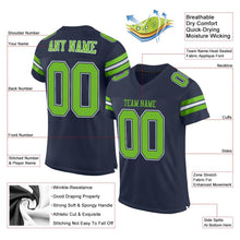 Load image into Gallery viewer, Custom Navy Neon Green-White Mesh Authentic Football Jersey - Fcustom