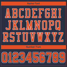 Load image into Gallery viewer, Custom Navy Orange-White Mesh Authentic Football Jersey - Fcustom