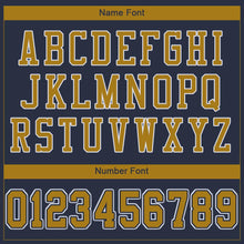 Load image into Gallery viewer, Custom Navy Old Gold-White Mesh Authentic Football Jersey - Fcustom