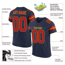 Load image into Gallery viewer, Custom Navy Scarlet-Gold Mesh Authentic Football Jersey - Fcustom