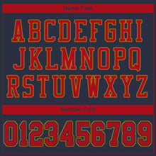 Load image into Gallery viewer, Custom Navy Red-Old Gold Mesh Authentic Football Jersey - Fcustom