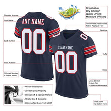 Load image into Gallery viewer, Custom Navy White-Red Mesh Authentic Football Jersey - Fcustom