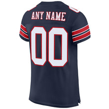 Load image into Gallery viewer, Custom Navy White-Red Mesh Authentic Football Jersey - Fcustom