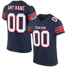 Load image into Gallery viewer, Custom Navy White-Red Mesh Authentic Football Jersey - Fcustom