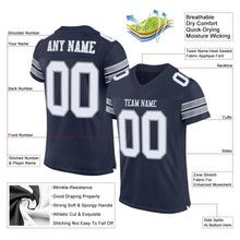 Load image into Gallery viewer, Custom Navy White-Light Gray Mesh Authentic Football Jersey - Fcustom