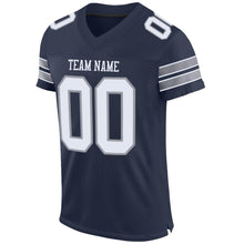 Load image into Gallery viewer, Custom Navy White-Light Gray Mesh Authentic Football Jersey - Fcustom
