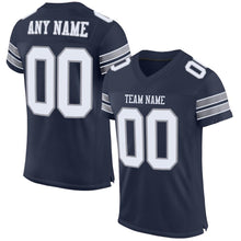 Load image into Gallery viewer, Custom Navy White-Light Gray Mesh Authentic Football Jersey - Fcustom