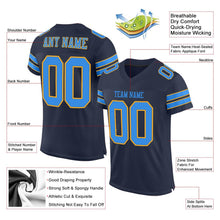 Load image into Gallery viewer, Custom Navy Powder Blue-Gold Mesh Authentic Football Jersey - Fcustom