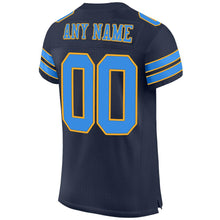 Load image into Gallery viewer, Custom Navy Powder Blue-Gold Mesh Authentic Football Jersey - Fcustom