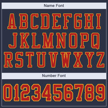 Load image into Gallery viewer, Custom Navy Scarlet-Gold Mesh Authentic Football Jersey - Fcustom