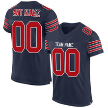 Load image into Gallery viewer, Custom Navy Red-White Mesh Authentic Football Jersey - Fcustom