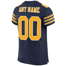 Load image into Gallery viewer, Custom Navy Gold-White Mesh Authentic Football Jersey - Fcustom