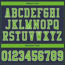 Load image into Gallery viewer, Custom Navy Neon Green-White Mesh Authentic Football Jersey - Fcustom