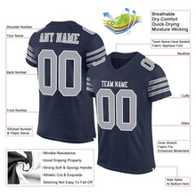 Load image into Gallery viewer, Custom Navy Gray-White Mesh Authentic Football Jersey - Fcustom