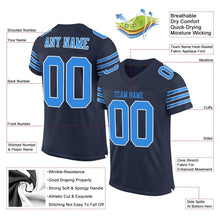 Load image into Gallery viewer, Custom Navy Powder Blue-White Mesh Authentic Football Jersey - Fcustom