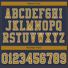 Load image into Gallery viewer, Custom Navy Old Gold-White Mesh Authentic Football Jersey - Fcustom
