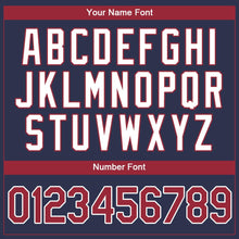 Load image into Gallery viewer, Custom Navy Red-White Authentic Baseball Jersey