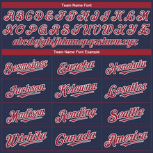 Load image into Gallery viewer, Custom Navy Red-White Authentic Baseball Jersey