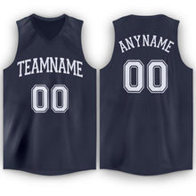 Load image into Gallery viewer, Custom Navy White V-Neck Basketball Jersey - Fcustom