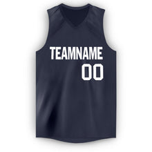 Load image into Gallery viewer, Custom Navy White V-Neck Basketball Jersey - Fcustom