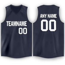 Load image into Gallery viewer, Custom Navy White V-Neck Basketball Jersey - Fcustom