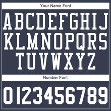 Load image into Gallery viewer, Custom Navy White Round Neck Suit Basketball Jersey - Fcustom