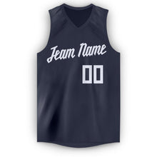 Load image into Gallery viewer, Custom Navy White V-Neck Basketball Jersey - Fcustom