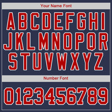 Load image into Gallery viewer, Custom Navy Red-White Authentic Baseball Jersey