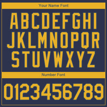 Load image into Gallery viewer, Custom Navy Gold Authentic Baseball Jersey