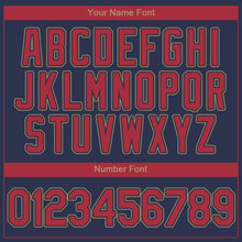 Load image into Gallery viewer, Custom Navy Red-Old Gold Authentic Baseball Jersey
