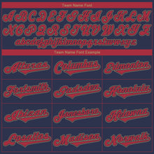 Load image into Gallery viewer, Custom Navy Red-Old Gold Authentic Baseball Jersey