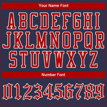 Load image into Gallery viewer, Custom Navy Red-White Authentic Baseball Jersey