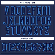 Load image into Gallery viewer, Custom Navy Navy-Powder Blue Authentic Throwback Rib-Knit Baseball Jersey Shirt