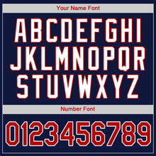 Load image into Gallery viewer, Custom Navy Red-White Authentic Baseball Jersey