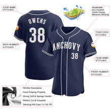 Load image into Gallery viewer, Custom Navy White Authentic Baseball Jersey