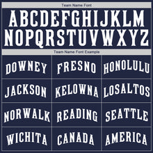 Load image into Gallery viewer, Custom Navy White Authentic Baseball Jersey