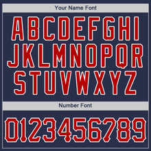 Load image into Gallery viewer, Custom Navy Red-White Authentic Baseball Jersey