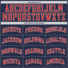 Load image into Gallery viewer, Custom Navy Red-White Authentic Baseball Jersey