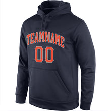 Load image into Gallery viewer, Custom Stitched Navy Orange-Gray Sports Pullover Sweatshirt Hoodie