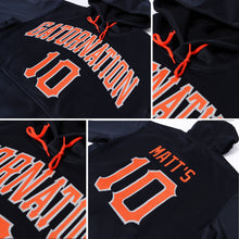 Load image into Gallery viewer, Custom Stitched Navy Orange-Gray Sports Pullover Sweatshirt Hoodie
