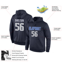 Load image into Gallery viewer, Custom Stitched Navy Gray-Blue Sports Pullover Sweatshirt Hoodie